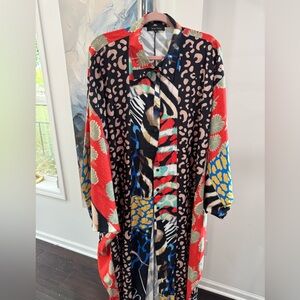 Colorful Animal Print Button-Up Shirt